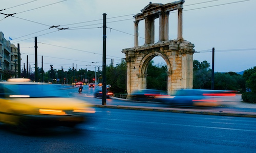 Car traffic. Athens, Greece